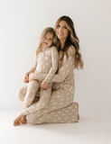 Tan & Cream Lightning Bolt | Bamboo Two Piece Pajamas