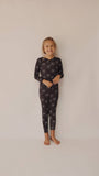 Charcoal & White FF Smile | Bamboo Two Piece Pajamas