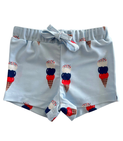 Blue Ice Cream / Riviera Swim Short / Upf 50+