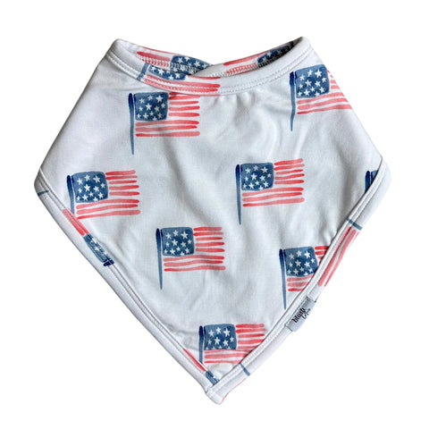 USA FLAG | Bamboo baby newborn smile retro bib- FINAL SALE