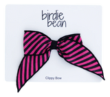 Pink/Black Stripe Clippy Bow