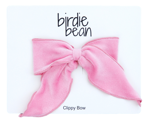 Pink Velvet Clip Bow