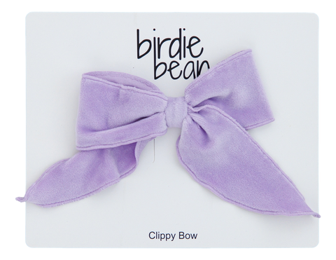 Lavender Velvet Clip Bow