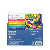 Rainbow Sparkle Glitter Markers- Set of 15