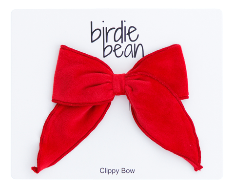 Red Velvet Clip Bow