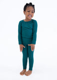 Spruce Ribbed Two Piece Pajama Set - Final Sale