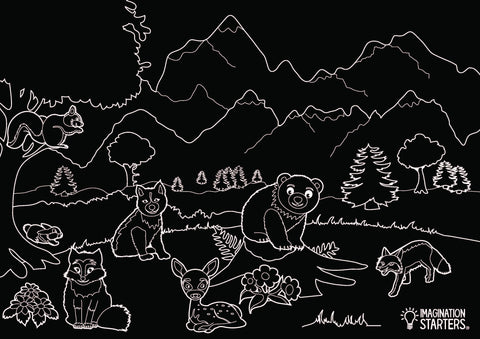 Chalkboard Wildlife Placemat