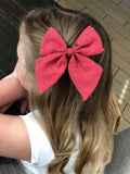 Large Linen Bow on Clip