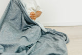 Copper Pearl Knit Swaddle Blanket- Denim