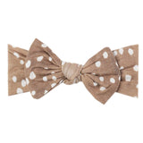 Copper Pearl Knit Headband Bow - Fawn