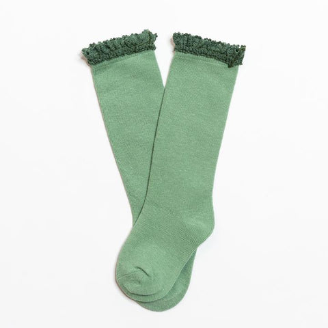 Spearmint Lace Top Knee Highs