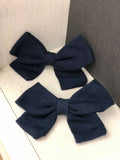 Small Linen Bow Piggy Sets on Clip- ALL colors