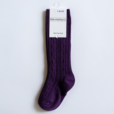 Plum Knee High Socks