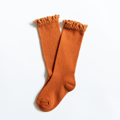 Pumpkin Spice Lace Top Knee Highs