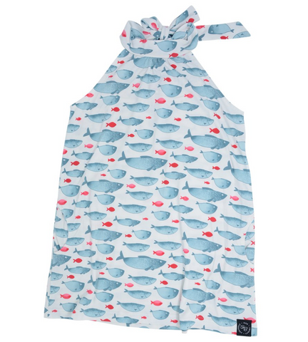 Martin's Tie Back Dress- Fabulous Fish- FINAL SALE