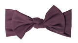 Copper Pearl Knit Headband Bow - Plum