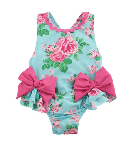 Mud Pie Garden Rose Bow Swimsuit