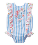 Mud Pie Striped Rosebud Swimsuit