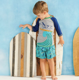 Mud Pie Surfing Dog Swim Trunks