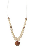 Chewable Charm Teething Necklace- Collins Cream