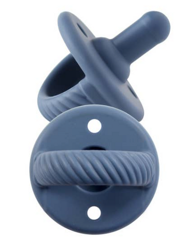 Itzy Ritzy Sweetie Soother Pacifier Set- Nautical Navy Cables- FINAL SALE