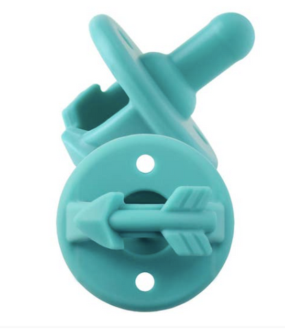 Itzy Ritzy Sweetie Soother Pacifier Set- Peacock Blue Arrows- FINAL SALE