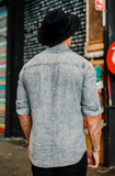 Men's Denim Shirt- Black Acid Wash