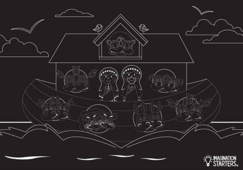 Chalkboard Noah's ark Placemat