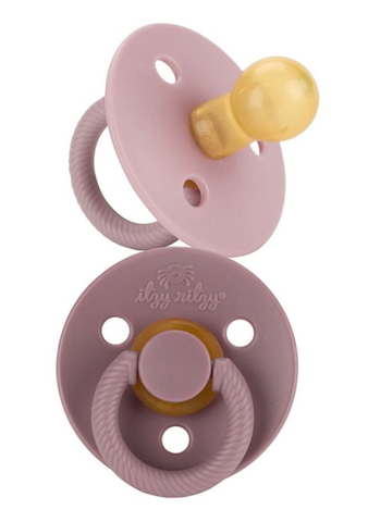 Itzy Soother Natural Pacifier Set- Orchid/Lilac- FINAL SALE