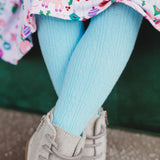 Aqua Cable Knit Tights