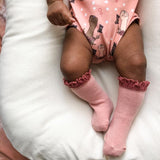 Blush and Mauve Lace Top Knee Highs