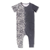 Short Sleeve Hip Pocket Hooded Rag Romper- Wild Child