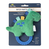 Itzy Ritzy Dino Plush Rattle Pal with Teether- FINAL SALE