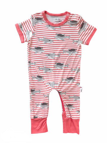 ZEUS PIRATE SHARKS ZIP-PEA ROMPER