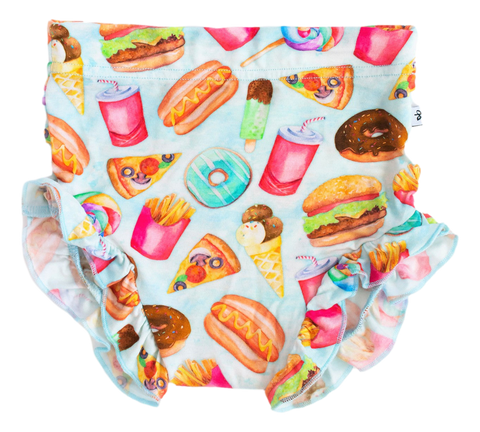 Junk Food Ruffle Leg Bummy Shorts- Final Sale