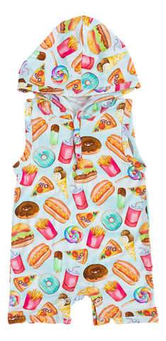 Junk Food Hooded Shortie Tank Romper- Final Sale