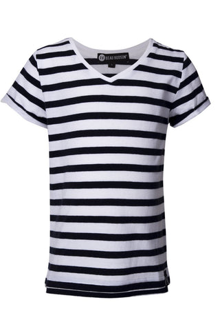 Beau Hudson Striped V-neck Tshirt- FINAL SALE