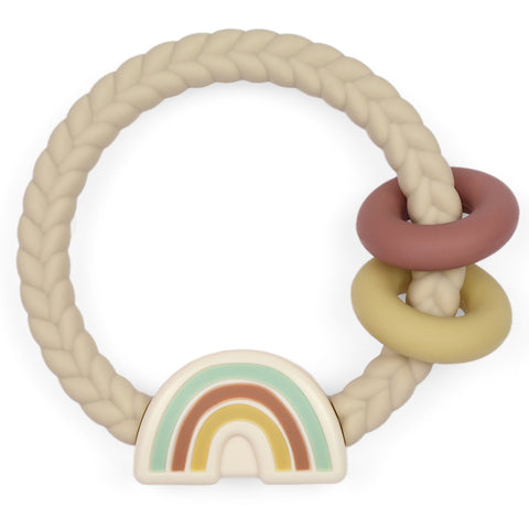 Itzy Ritzy Silicone Teether Rattle- Neutral Rainbow