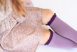 Purple and Plum Lace Top Knee Highs