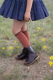 Rust Lace Top Knee Highs