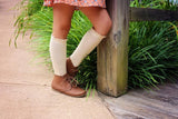 Vanilla Cream Lace Top Knee Highs